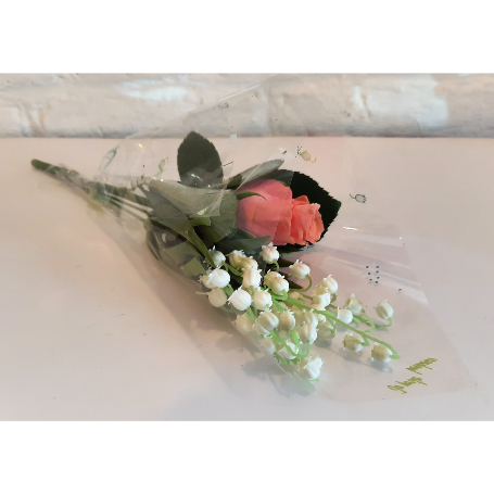 Bouquet de Muguet de 7 Brins + 1 Rose
